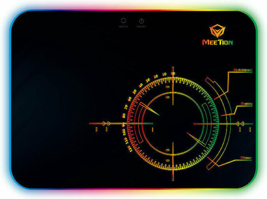 Meetion MT-P010 Gaming Mouse Pad Medium (360mm) με RGB Φωτισμό μέσω USB Μαύρο 17.007.0011