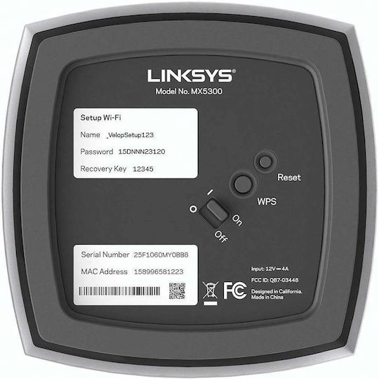 LinkSys MX5 Velop WiFi Mesh Network Access Point Wi‑Fi 6 Tri Band (2.4 & 5 & 5GHz)