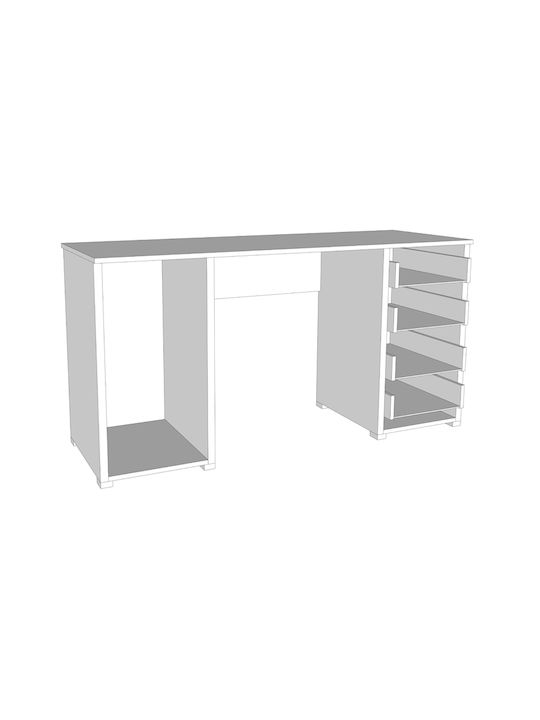 Schreibtisch Liber Holz Weiß 135x50x75.5cm