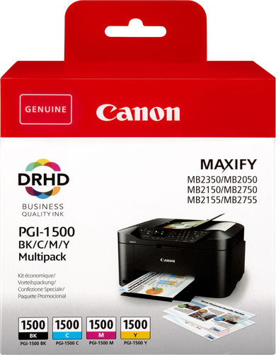 Canon PGI-1500 Γνήσιο Πακέτο 4 Μελανιών Εκτυπωτή InkJet Κίτρινο / Κυανό / Ματζέντα / Μαύρο (9218B005)