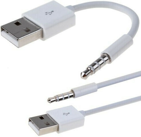DeTech 3.5mm Männlich zu USB-A Männlich Weiß 1Stück 18238