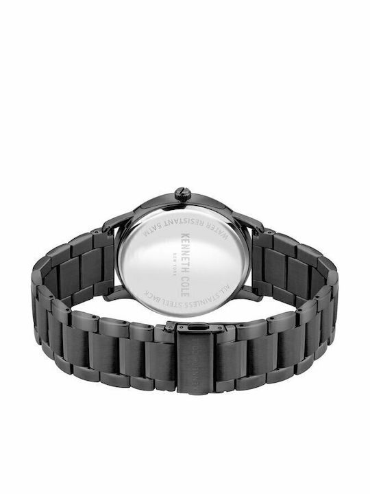 Kenneth Cole Ανδρικό Ρολόι 42mm Μπαταρίας με Μαύρο Μεταλλικό Μπρασελέ