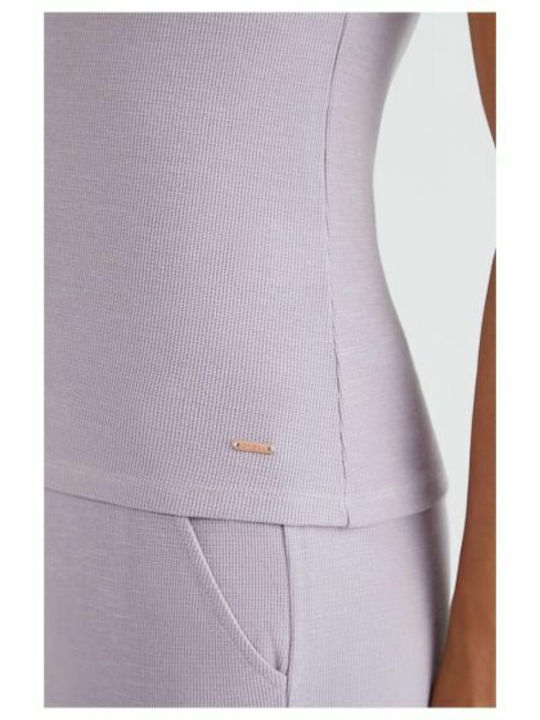 Women's Cotton Sleeveless Purple Top