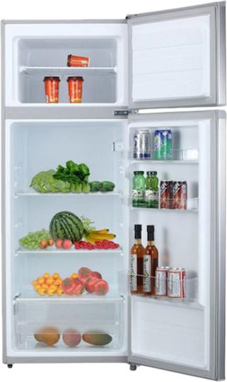 Tesla Double Door Refrigerator 207lt H143xW55xD55cm Inox RD2100MS1