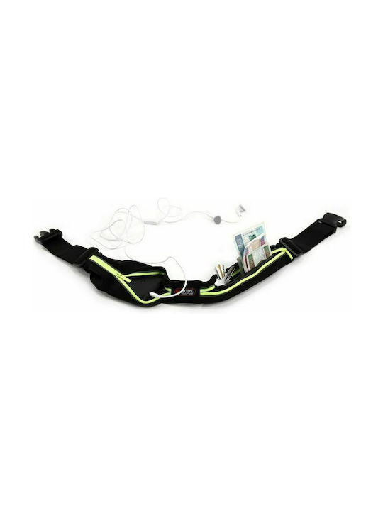 Body Sculpture Reflective Running Belt Τσαντάκι Μέσης για Τρέξιμο Μαύρο