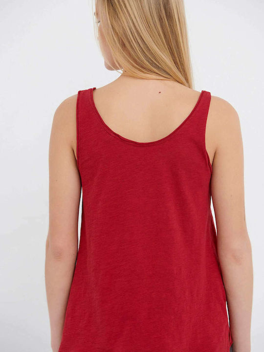 Funky Buddha Women's Athletic Blouse Sleeveless Earth Red