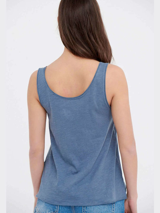 Funky Buddha Women's Athletic Blouse Sleeveless Blue Heaven