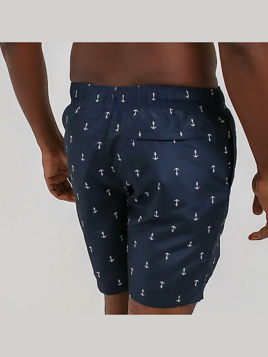 Men's Swimwear Shorts Navy Blue with Patterns