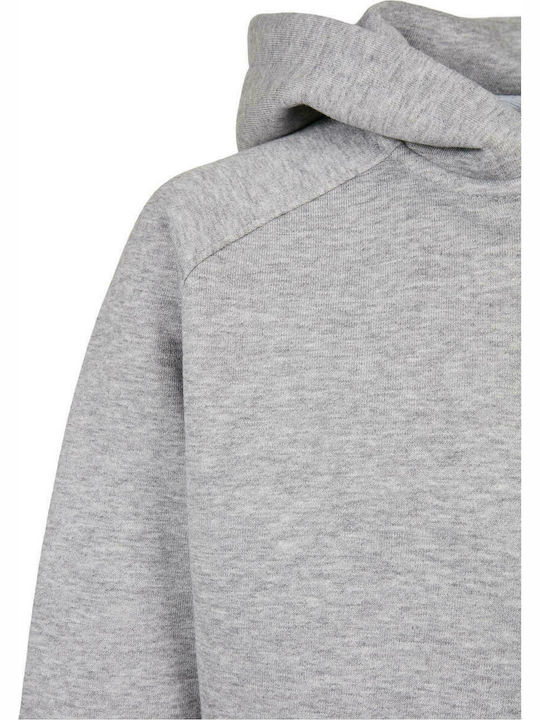 Fleece Kinder-Sweatshirt Strickjacke mit Kapuze und Taschen Grau