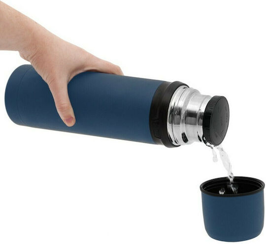Laken Beverages Recyclable Bottle Thermos Stainless Steel BPA Free 1lt Blue with Cap-Cup