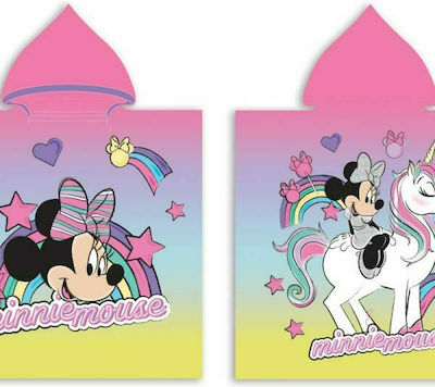 Dimcol Kinder Strandponcho Minnie Rosa 100 x 50cm.