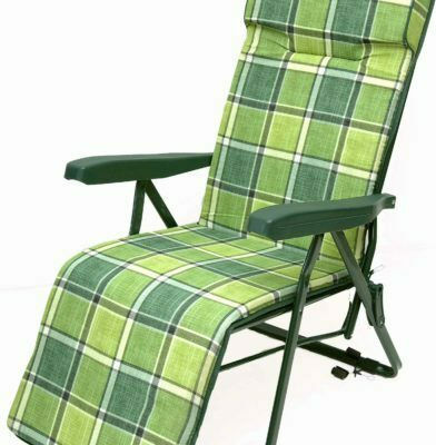 Campus Lounger-Armchair Beach with Recline Multiple Slots Green 55x58cm