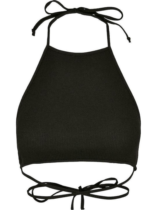 Γυναικείο Καλοκαιρινό Crop Top Αμάνικο Μαύρο