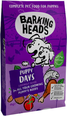 Barking Heads Puppy Days 6kg Hrană Uscată fără Cereale pentru Cățeluși cu Pui și Somon