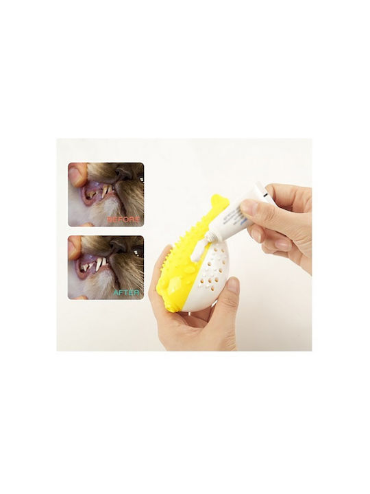 Pet Interest Pufferfish Cat Toy Interactive Dental Yellow 12x5x6cm