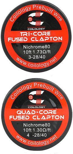 Coilology Fused Clapton Quad Core Ni80 Sârmă pentru D.I.Y. de Țigări Electronice 4-28/40 3m 1buc