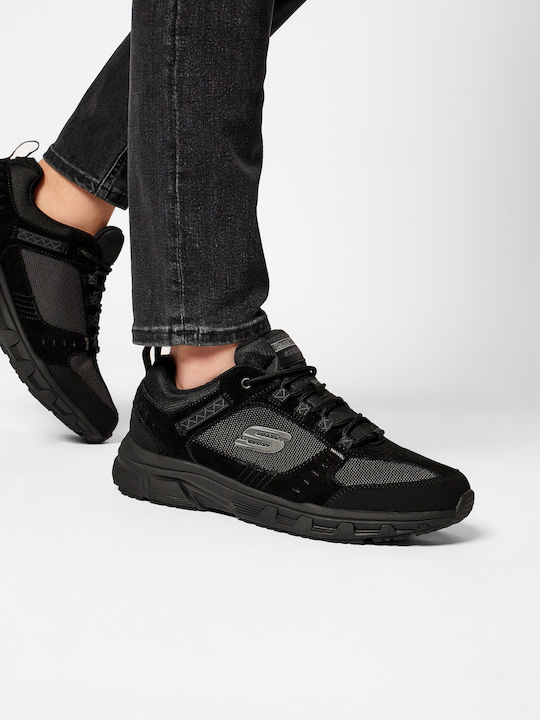 Skechers Memory Foam Ανδρικά Ορειβατικά Παπούτσια Μαύρα