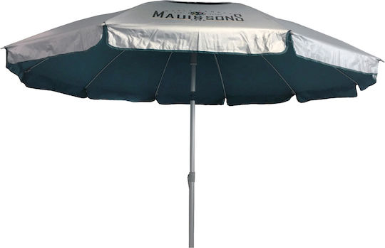 Maui & Sons Σπαστή Ομπρέλα Θαλάσσης Αλουμινίου Διαμέτρου 2.2m με UV Προστασία και Αεραγωγό Μπλε