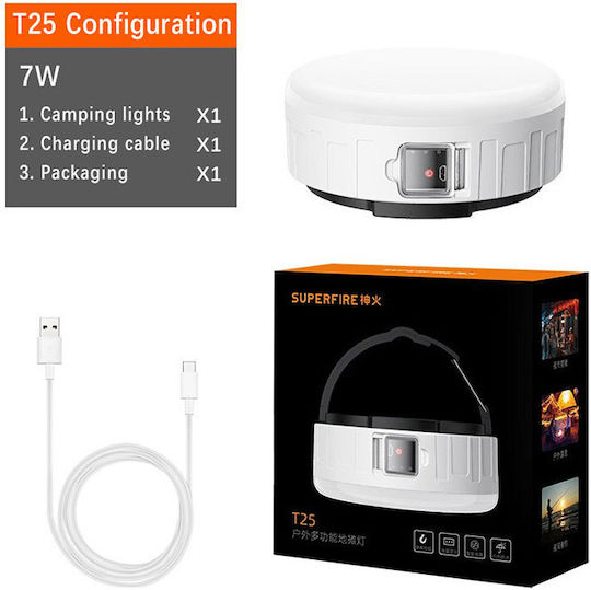 Superfire Laterne Wiederaufladbar für Camping mit Taschenlampe & Powerbank 400lm 7W
