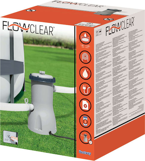 Bestway Pool Pump Flowclear Filter Single-Phase with Maximum Flow 3028 liters/hour