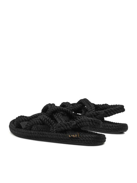 Flache Sandalen für Damen in Schwarz Farbe