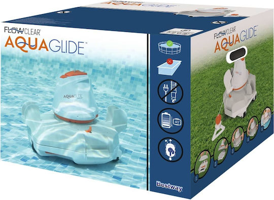 Bestway Flowclear Aquaglide Wireless Robotic Pool Cleaner Bottom for Pools 20m² with 2.2L Filter