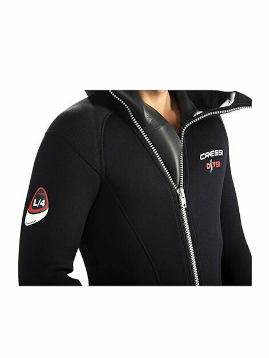 CressiSub Taucher Ganzkörperanzug Doppelt genäht mit Reißverschluss Schwarze 5mm