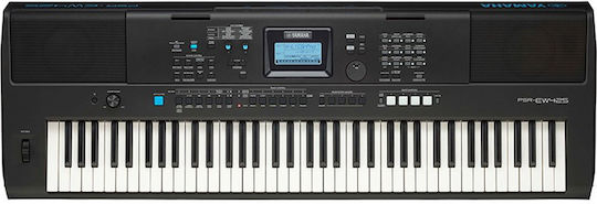 Yamaha Keyboard PSR-EW425 with 76 Keys Standard Touch with Music Stand Black