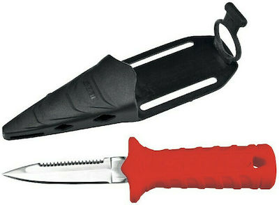 Seac Samurai Evo Diving Knife Spearfishing Knife Κόκκινο with Snow Plough 15cm