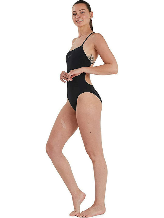 Eco Endurance Thinstrap Athletic One-Piece Swimsuit Black