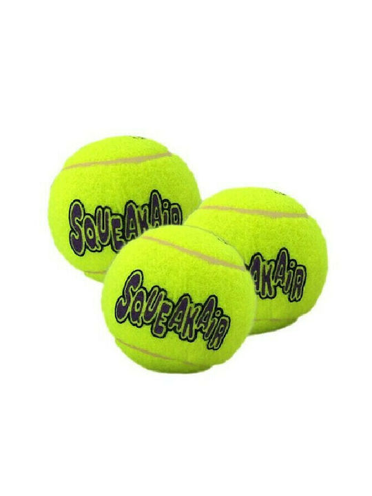 Kong Squeakair Tennis Ball Toy Dog made of Rubber with Sound Small 5εκ. Yellow 3pcs
