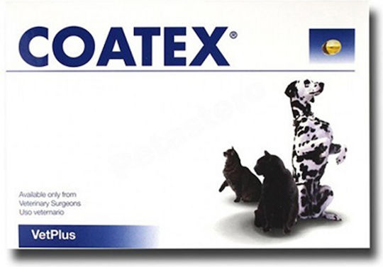 Vet Plus Coatex Συμπλήρωμα Διατροφής Σκύλου και Γάτας σε Κάψουλες 60caps για Δέρμα & Τρίχωμα