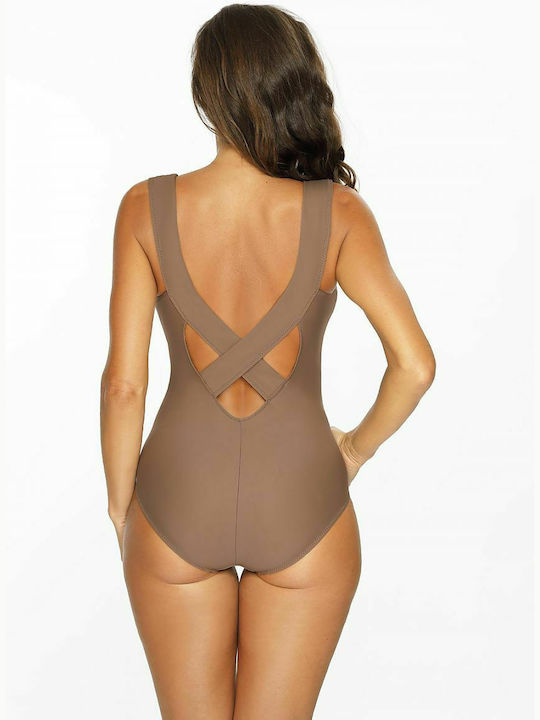 Marko One-Piece Swimsuit with Open Back Mocca