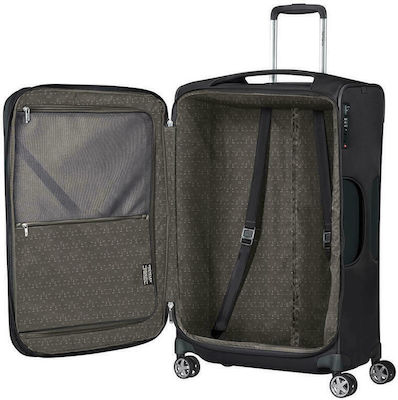 Samsonite D'Lite Großer Reisekoffer Weichschalen Schwarz mit 4 Räder Höhe 71cm