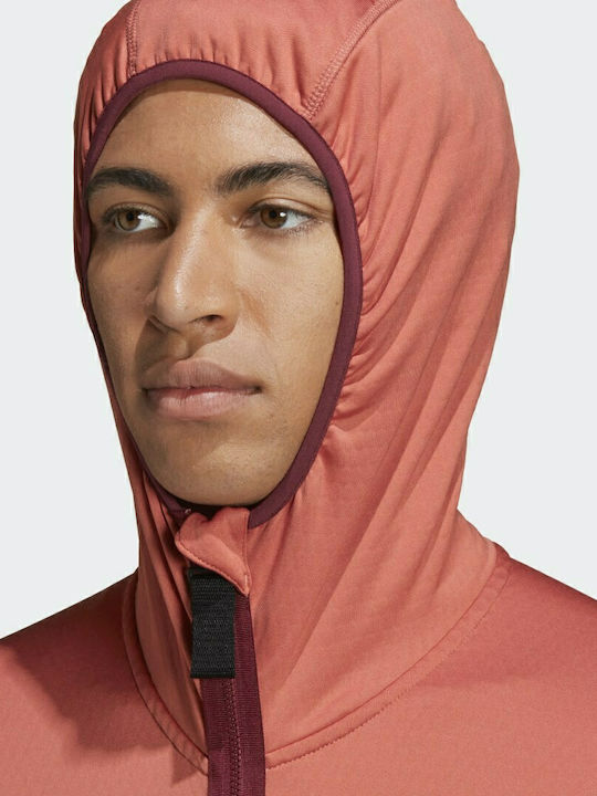 Terrex Tech Lite Hiking Men's Fleece Hooded Cardigan with Zipper Pink