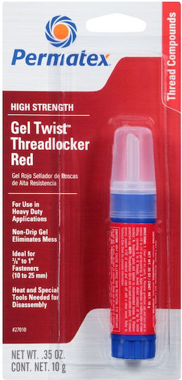 Permatex High-Strength Threadlocker Thread Sealant Red 10ml 27010