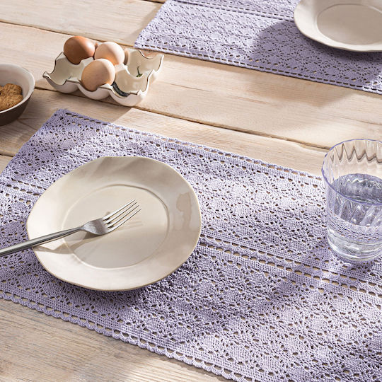 Gofis Home Σουπλά Crochet Purple 30x50cm Σουπλά Υφασμάτινο 50cm