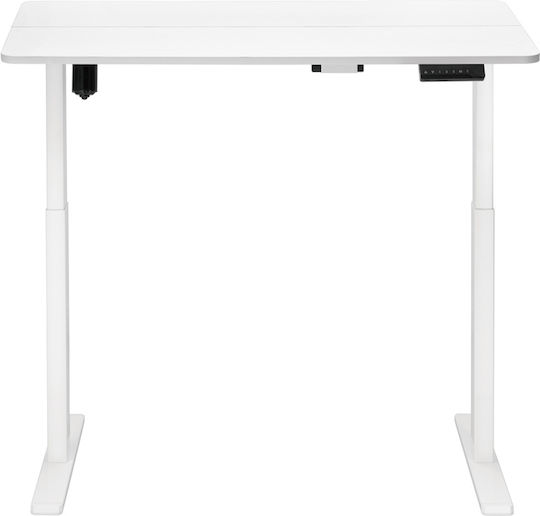 Electric Desk Wooden White with Metal Legs & Adjustable Height 120x60cm