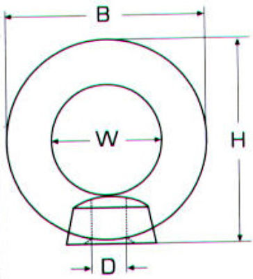 02.DIN582 Pad Eye Boat Deck Female M12 Stainless Steel A4