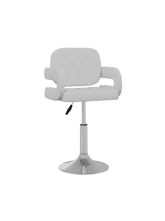 Stool Bar with Back & Adjustable Height White 2pcs 58x50x73-88cm