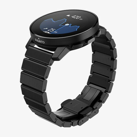 Suunto 9 Peak Titanium 43mm Αδιάβροχο Smartwatch με Παλμογράφο (Full Titanium Black)