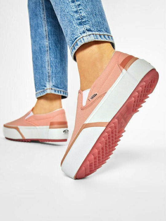Pastel Classic Stacked Women's Canvas Slip-Ons Peach Pearl/True White