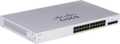 Cisco CBS220-24P-4G Gestionat L2 PoE++ Switch cu 24 Porturi Gigabit (1Gbps) Ethernet și 4 Porturi SFP