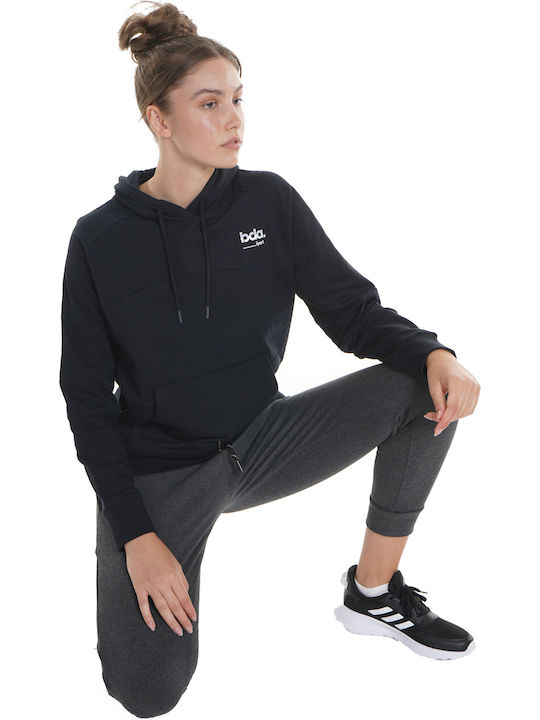 Body Action Women's Hooded Fleece Sweatshirt Black