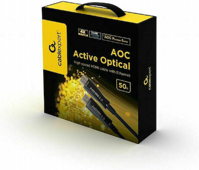 Cablexpert Active Optical AOC High Speed HDMI 1.4 Braided Cable HDMI male - HDMI male 50m Black