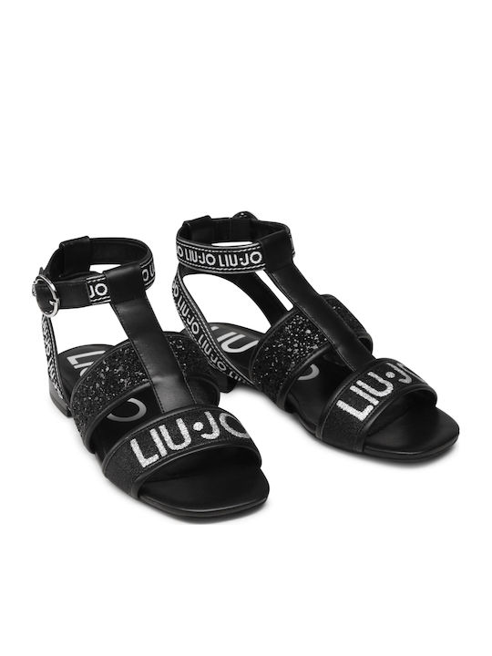 Astra Leather Women's Flat Sandals in Black Color