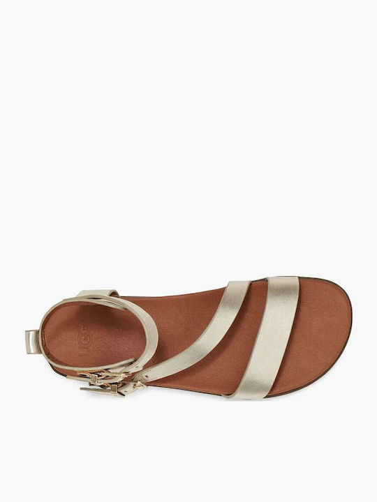 Solivan Sandale Casual Damă Din Piele Aurii
