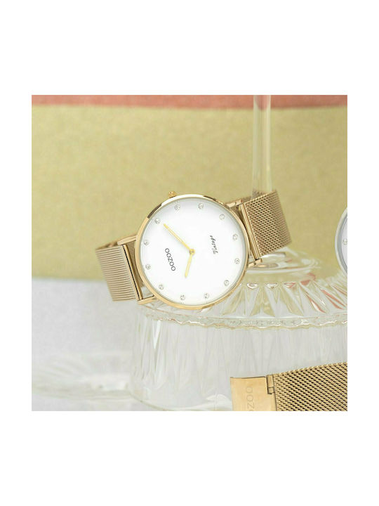 Oozoo Vintage Watch with Gold Metal Bracelet