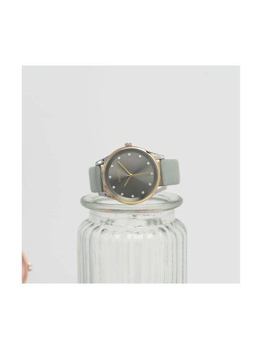 Oozoo Timepieces Watch with Gray Leather Strap