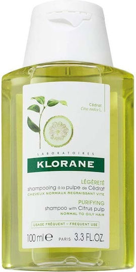 Klorane Citrus Purifying Sampon De Par Curățare Profundă Pentru Păr Gras 100ml